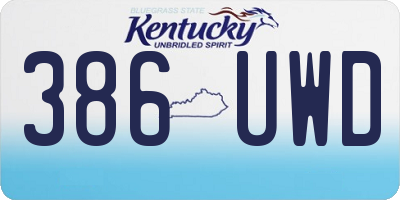 KY license plate 386UWD