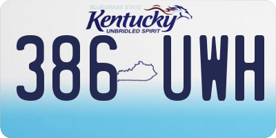 KY license plate 386UWH