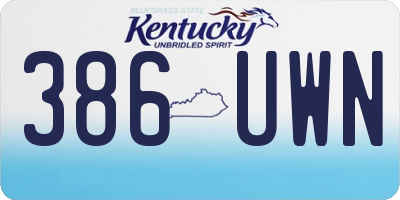 KY license plate 386UWN