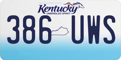 KY license plate 386UWS