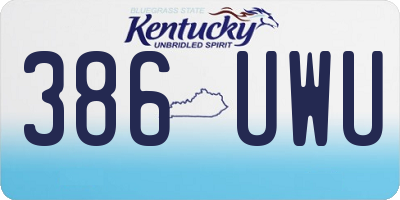 KY license plate 386UWU