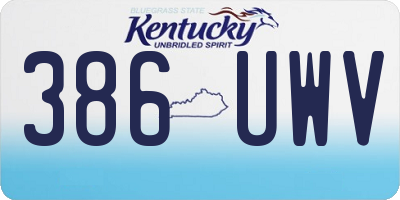 KY license plate 386UWV