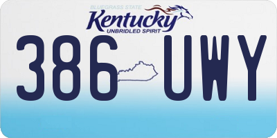 KY license plate 386UWY
