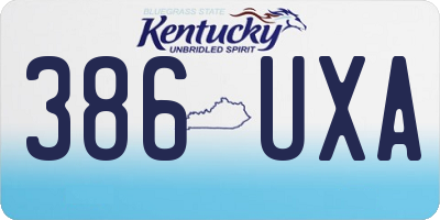 KY license plate 386UXA