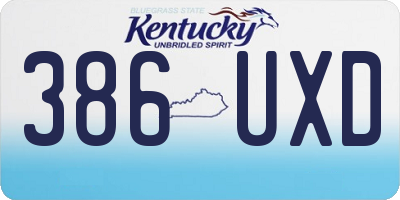 KY license plate 386UXD