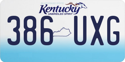 KY license plate 386UXG
