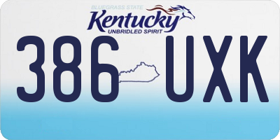 KY license plate 386UXK
