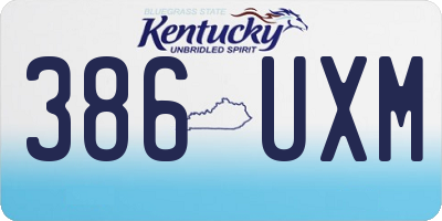 KY license plate 386UXM