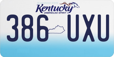 KY license plate 386UXU