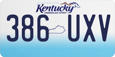 KY license plate 386UXV