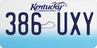 KY license plate 386UXY