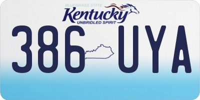 KY license plate 386UYA