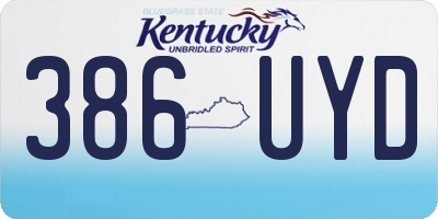 KY license plate 386UYD