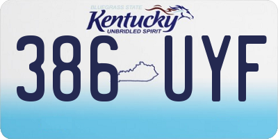 KY license plate 386UYF