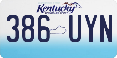 KY license plate 386UYN