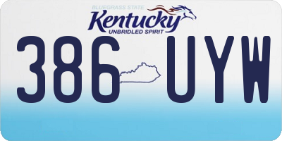 KY license plate 386UYW