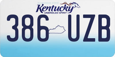 KY license plate 386UZB
