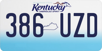 KY license plate 386UZD