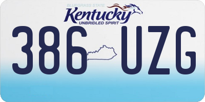 KY license plate 386UZG