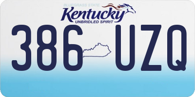 KY license plate 386UZQ
