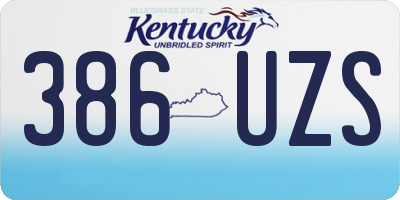 KY license plate 386UZS