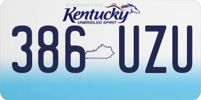 KY license plate 386UZU