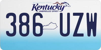KY license plate 386UZW