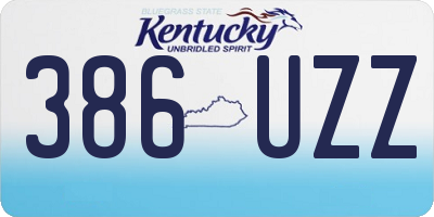 KY license plate 386UZZ