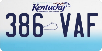 KY license plate 386VAF