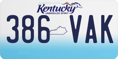 KY license plate 386VAK