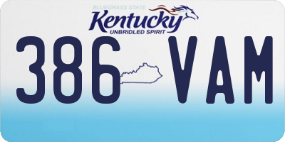 KY license plate 386VAM