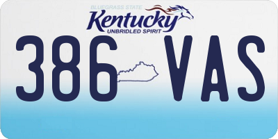 KY license plate 386VAS
