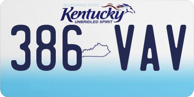 KY license plate 386VAV