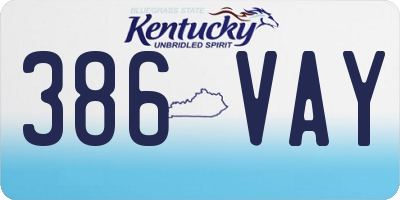 KY license plate 386VAY