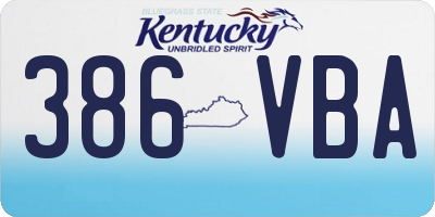 KY license plate 386VBA
