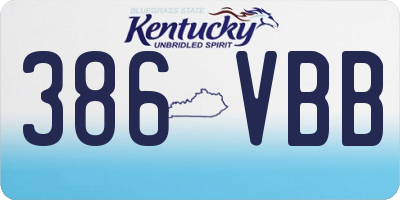 KY license plate 386VBB