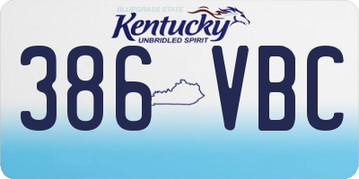 KY license plate 386VBC