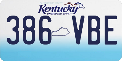 KY license plate 386VBE