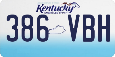 KY license plate 386VBH