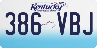 KY license plate 386VBJ