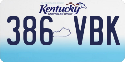 KY license plate 386VBK