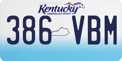 KY license plate 386VBM