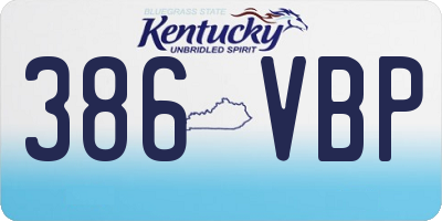 KY license plate 386VBP