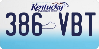 KY license plate 386VBT