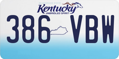 KY license plate 386VBW