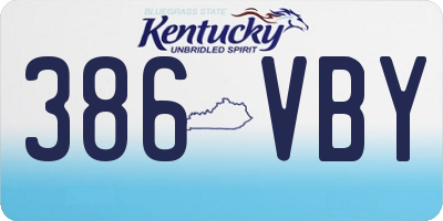 KY license plate 386VBY