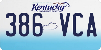 KY license plate 386VCA