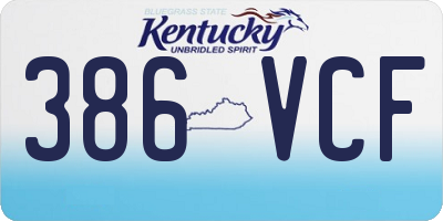 KY license plate 386VCF