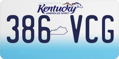 KY license plate 386VCG