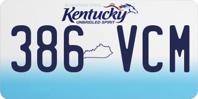 KY license plate 386VCM